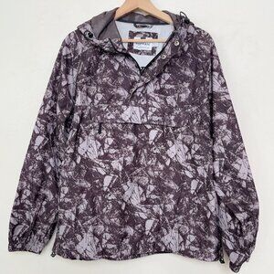 TOPMAN Mens Medium Camo Hooded Zip Neck Pullover